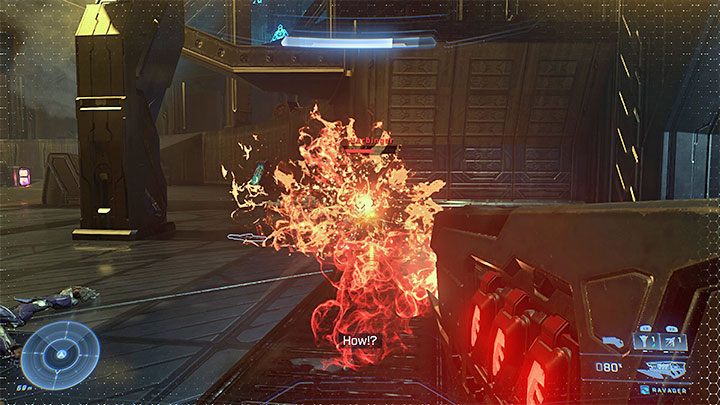 You must attack Harbinger until you drain her entire shield bar (remember to keep attacking the boss because if you stay idle for too long, the white bar will be renewed) - Halo Infinite: Harbinger (Final boss) - boss, how to defeat? - Bosses - Halo Infinite Guide