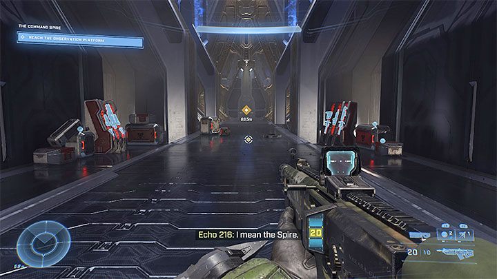 In the place shown in the picture, make sure to replenish your supplies because soon you will engage in a larger confrontation - Halo Infinite: The Command Spire - walkthrough - Main missions - Halo Infinite Guide