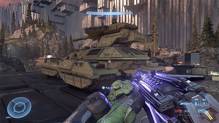 In the first location, among the enemies there is an unused Scorpion Tankand it would be advisable to take control of it (keeping the tank intact until the end of this mission is also rewarded with an achievement) - Halo Infinite: The Road - walkthrough - Main missions - Halo Infinite Guide