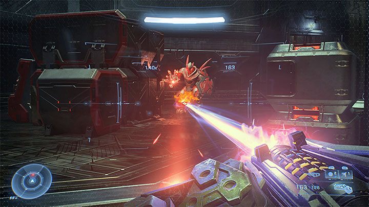 After the battle, reach the console that opens the large gate - Halo Infinite: Silent Auditorium - walkthrough - Main missions - Halo Infinite Guide