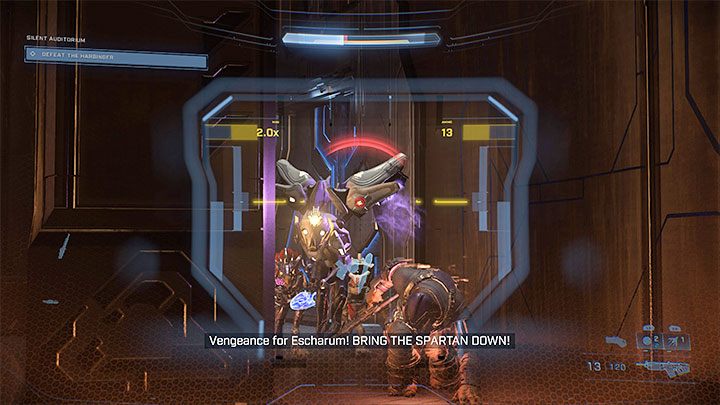 In the hall, several groups of ordinary enemies will appear - Halo Infinite: Silent Auditorium - walkthrough - Main missions - Halo Infinite Guide