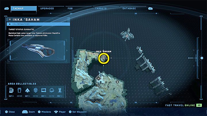 You will find the target in the northern corner of the map, north of Outpost Tremonius - Halo Infinite: High-value Targets - walkthrough - Side tasks - Halo Infinite Guide
