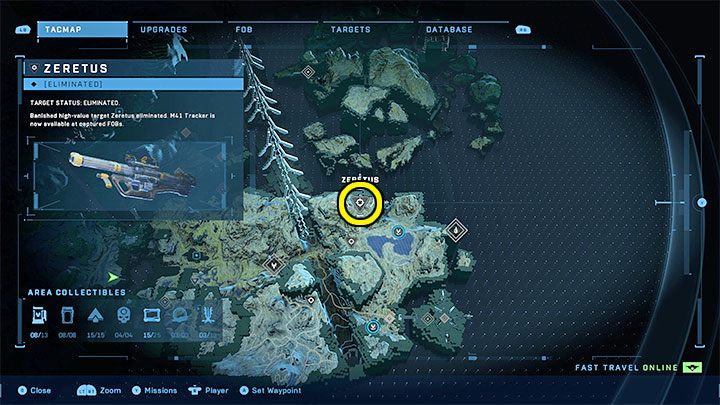 You'll find the target in the southeast section of the world map - Halo Infinite: High-value Targets - walkthrough - Side tasks - Halo Infinite Guide