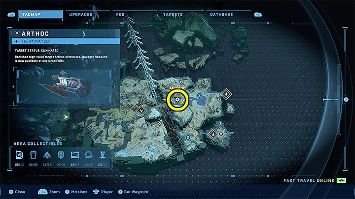 You'll find the target in the southeast section of the world map - Halo Infinite: High-value Targets - walkthrough - Side tasks - Halo Infinite Guide