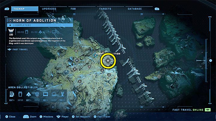 The enemy base is located in the northern part of the map - Halo Infinite: Banished Outposts - walkthrough - Additional tasks - Halo Infinite Guide
