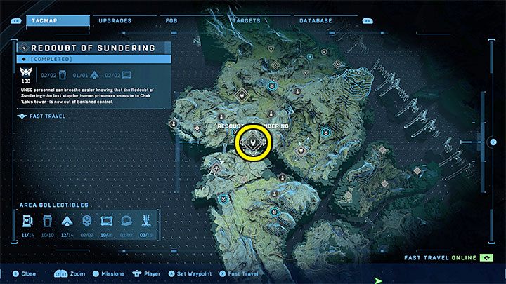 The enemy base is located in the central part of the map - Halo Infinite: Banished Outposts - walkthrough - Additional tasks - Halo Infinite Guide