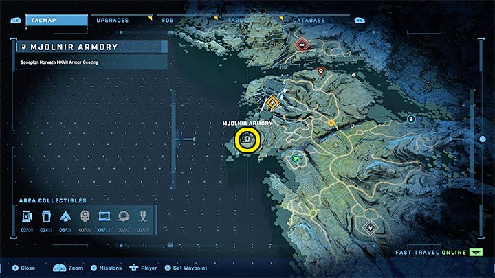 The armory is located north-west of the FOB Foxtrot and south-west of the Tower - Halo Infinite: FOB bases and single secrets (Lockdown) - all skulls, audio logs - Lockdown - Halo Infinite Guide
