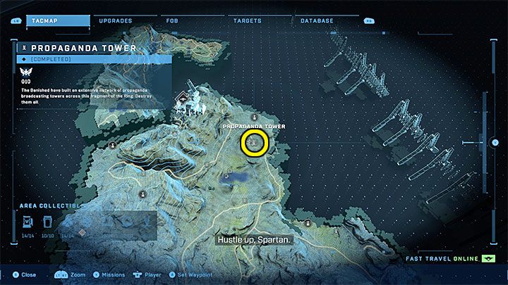 The tower is in the northern part of the region, near Outpost Tremonius - Halo Infinite: Propaganda towers (Connections) - Connections - Halo Infinite Guide
