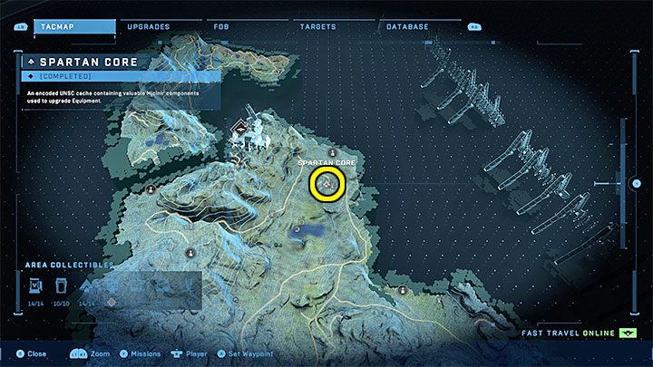 The core is located in the northern part of the region - Halo Infinite: Mjolnir Armory and Spartan Cores (Connections) - Connections - Halo Infinite Guide