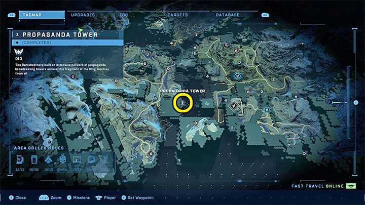 The tower is in the western part of the region, near one of the FOB bases - Halo Infinite: Propaganda towers (Reformation) - Reformation - Halo Infinite Guide