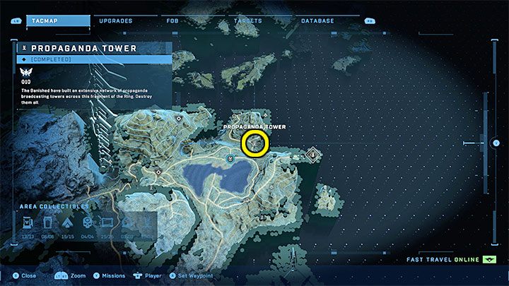 The tower is in the north-eastern part of the region, near one of the FOB bases - Halo Infinite: Propaganda towers (Reformation) - Reformation - Halo Infinite Guide