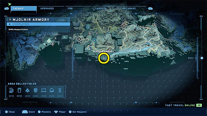 The armory is at the southern end of the region - Halo Infinite: Mjolnir Armory and Spartan Cores (Reformation) - Reformation - Halo Infinite Guide