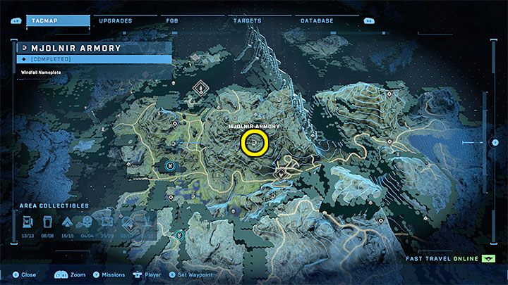 The armory is on a hill in the central part of the region, near Riven Gate - Halo Infinite: Mjolnir Armory and Spartan Cores (Reformation) - Reformation - Halo Infinite Guide