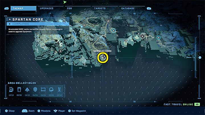The core is in the south-western part of the region, next to one of the beacons tied to the main story - Halo Infinite: Mjolnir Armory and Spartan Cores (Reformation) - Reformation - Halo Infinite Guide