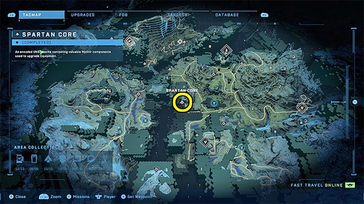 The core is in the central part of the region - Halo Infinite: Mjolnir Armory and Spartan Cores (Reformation) - Reformation - Halo Infinite Guide