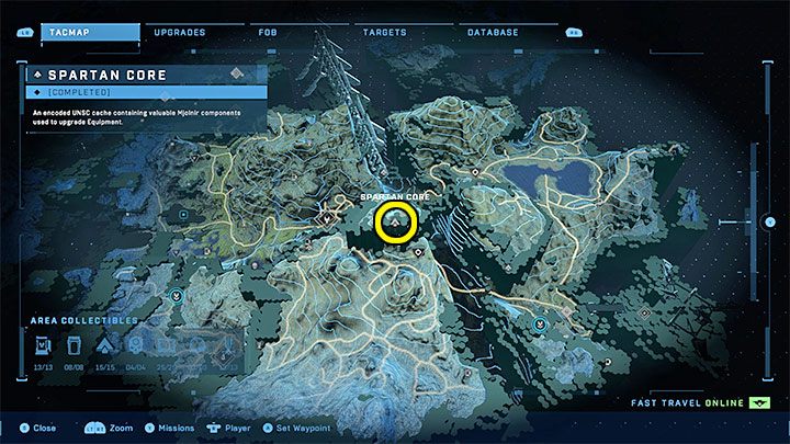 The core is on a hill not far from Riven Gate - Halo Infinite: Mjolnir Armory and Spartan Cores (Reformation) - Reformation - Halo Infinite Guide