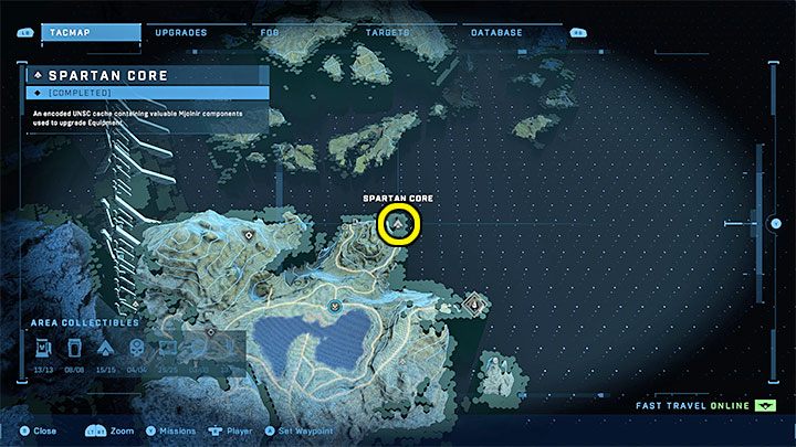 The core is in the north-eastern corner of the region - Halo Infinite: Mjolnir Armory and Spartan Cores (Reformation) - Reformation - Halo Infinite Guide