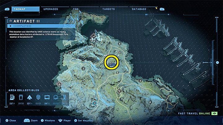 The second artifact is located southeast of Outpost Tremonius - Halo Infinite: Forerunners artifacts - list of all - Other secrets - Halo Infinite Guide
