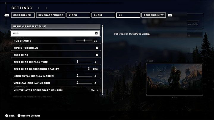 All settings related to HUD can be found in the User Interface (UI) tab in options - Halo Infinite: HUD - disabling or modifing - Appendix - Halo Infinite Guide