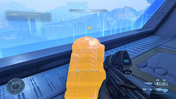 After disposing of the hunters, look for the gravity elevator terminal, which you can use to enter the Forerunner structure - Halo Infinite: Spire - walkthrough - Main missions - Halo Infinite Guide