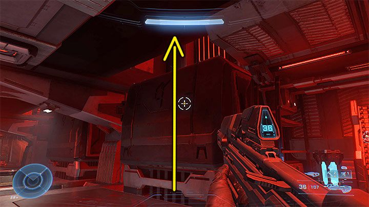 Pay attention to the moving containers on the right side - Halo Infinite: Banished Warship Gbraakon (Ringfall) - collectibles, Skulls, Audio Logs - Ringfall - Halo Infinite Guide