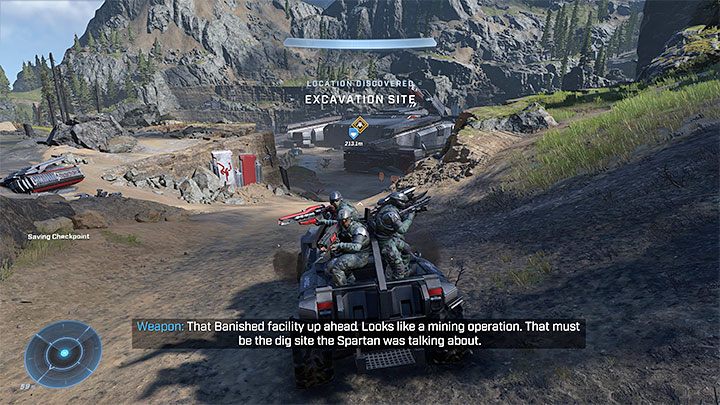 You can travel to the excavation site on foot or use a vehicle, and preferably recruit some marines to help you (e - Halo Infinite: Excavation Site - walkthrough, solution - Main missions - Halo Infinite Guide