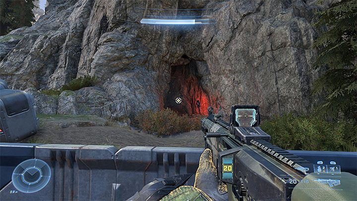 In order to obtain this secret, you must climb the eastern walls of the redoubt and while walking along them to locate an entrance to a cave (shown in the screenshot) - Halo Infinite: Redoubt of Sundering (Connections) - colectibles, Spartan Cores, Audio Logs - Contacts - Halo Infinite Guide