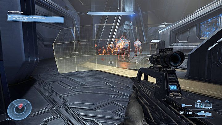 As soon as you enter the Conservatory, you will find another Master Chief armor upgrade on the body of a Spartan - the Drop wall, which can be used as a substitute for the grappling hook and other gadgets - Halo Infinite: Conservatory - walkthrough - Main missions - Halo Infinite Guide