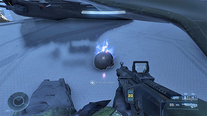 This collectible is very hard to reach – at the very top of a small vertical structure - Halo Infinite: Thunderstorm, 6th skull (open world) - location, where to find? - Skulls - Halo Infinite Guide