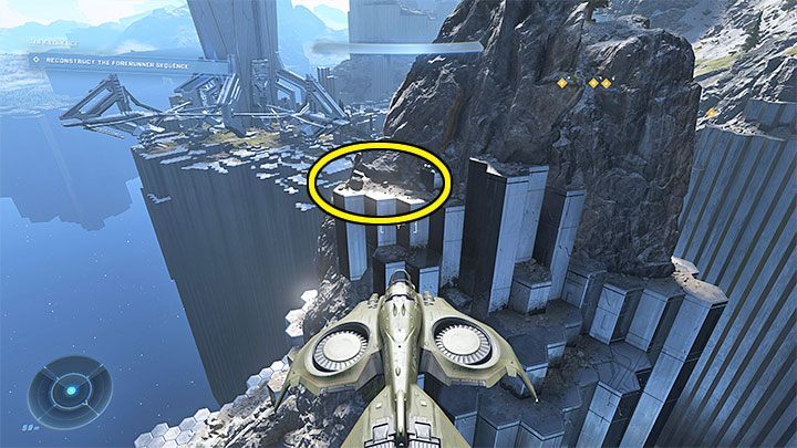 Now that you have an aircraft you can simply fly to the island - Halo Infinite: Famine, 10th skull (open world) - location, where to find? - Skulls - Halo Infinite Guide