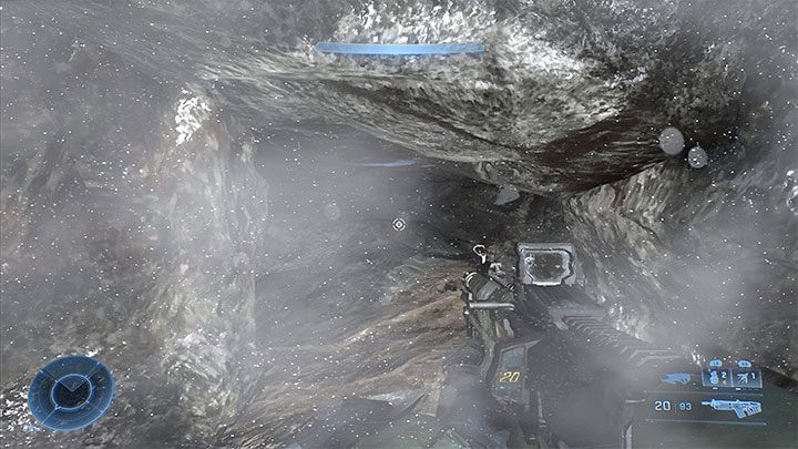 If you've managed to climb onto the small shelf by the waterfall you should notice a hole you can squeeze through - Halo Infinite: Black Eye, 11th skull (open world) - location, where to find? - Skulls - Halo Infinite Guide