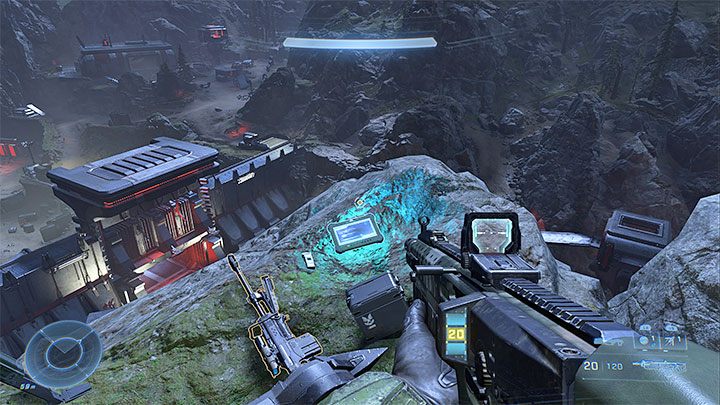 The audio log is on the hill east of Riven Gate - Halo Infinite: Riven Gate (Reformation) - collectibles, Spartan Cores, Audio Logs - Reconstruction - Halo Infinite Guide