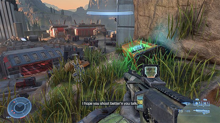 The audio log is on a high shelf, north-east of the outpost's main buildings - Halo Infinite: Annex Ridge (Reformation) - collectibles, Spartan Cores, Audio Logs - Reconstruction - Halo Infinite Guide