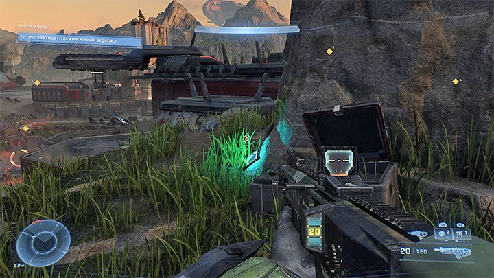 The audio log is on one of the shelves, south-west of the Annex Ridge marker - Halo Infinite: Annex Ridge (Reformation) - collectibles, Spartan Cores, Audio Logs - Reconstruction - Halo Infinite Guide