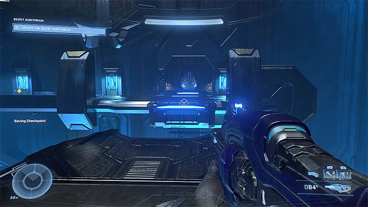 Keep avoiding all encounters until you reach the energy bridge pictured above - Halo Infinite: Bandana, 5th skull (Silent Auditorium) - where to find? - Skulls - Halo Infinite Guide