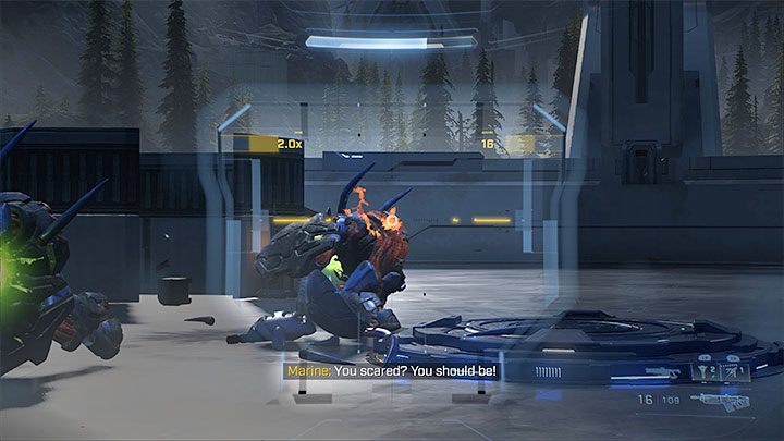 Hunters ' weakness are exposed body parts marked in orange - Halo Infinite: Hunters - how to defeat? - FAQ - Halo Infinite Guide