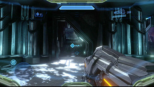 When you destroy all targets, a portal opens between two cores opposite to the entrance - Destroy three power sources - Forerunner - Halo 4 - Game Guide and Walkthrough