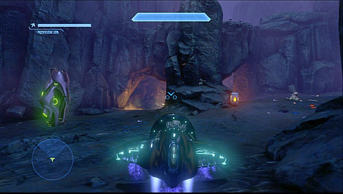 When you eliminate all enemies, return to Ghost and fly down - Find the second pylon - Forerunner - Halo 4 - Game Guide and Walkthrough