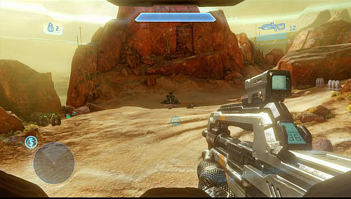 Go on the highest deck of the vehicle and outside - Destroy the second molecular cannon - Reclaimer - Halo 4 - Game Guide and Walkthrough