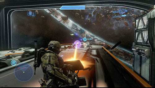 Disassemble cannon and head for a panel at the end of the room, to activate barrier - Lift up the cover - Composer - Halo 4 - Game Guide and Walkthrough