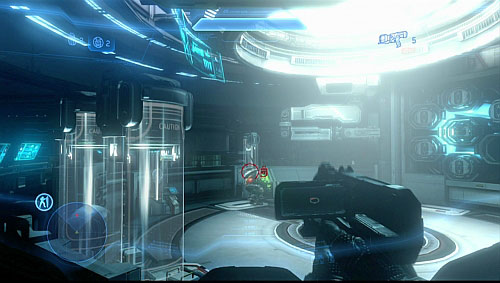 If enemies group in the middle of a room, itll be easier for you to hide behind barriers and avoid shots - Get to the Tilsson - Composer - Halo 4 - Game Guide and Walkthrough