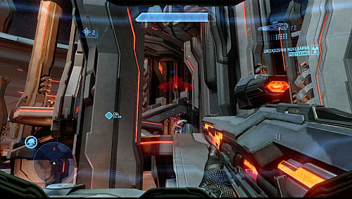 Go on the right side, where you find another jumper which takes you onto a platform with an elevator to the core - Take a bomb to the core - Midnight - Halo 4 - Game Guide and Walkthrough