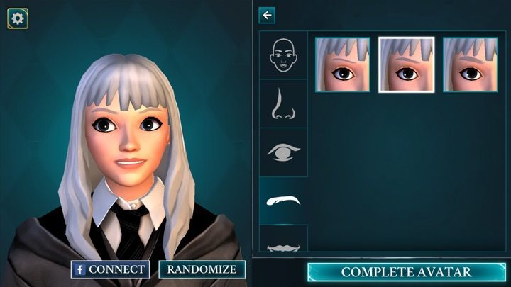 The next tab is called brows - Character creation in Harry Potter The Hogwarts Mystery - Basic tips - Harry Potter: The Hogwarts Mystery Game Guide
