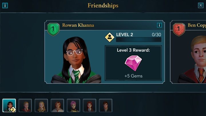 Dialogues influence the growth of your friendship. If you spend a lot of time talking with the given person and spend time with him/her youll quickly reach new levels of friendship. People with whom you have higher friendship levels tend to help you more often. Moreover, each new level of friendship offers additional rewards. - Dialogues in Harry Potter The Hogwarts Mystery - Basic tips - Harry Potter: The Hogwarts Mystery Game Guide