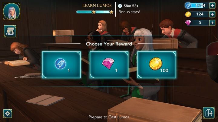 Choose energy as a reward - How to regenerate energy in Harry Potter The Hogwarts Mystery? - Basic tips - Harry Potter: The Hogwarts Mystery Game Guide