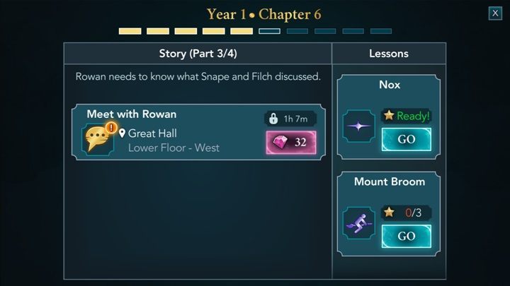 To unlock a new skill, you need to acquire 3 stars during a lesson - Year 1 in Harry Potter The Hogwarts Mystery - Studying in Harry Potter The Hogwarts Mystery - Harry Potter: The Hogwarts Mystery Game Guide