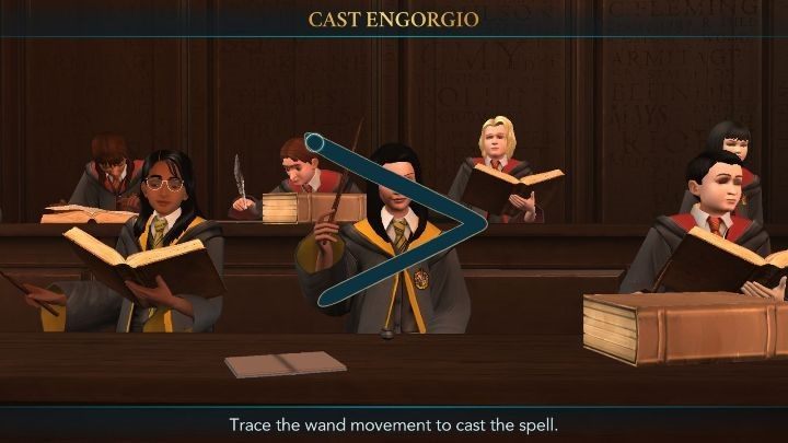 Engorgio - the first spell you can learn during the second year at the school allows you to shrink objects - Year 2 in Harry Potter The Hogwarts Mystery - Studying in Harry Potter The Hogwarts Mystery - Harry Potter: The Hogwarts Mystery Game Guide