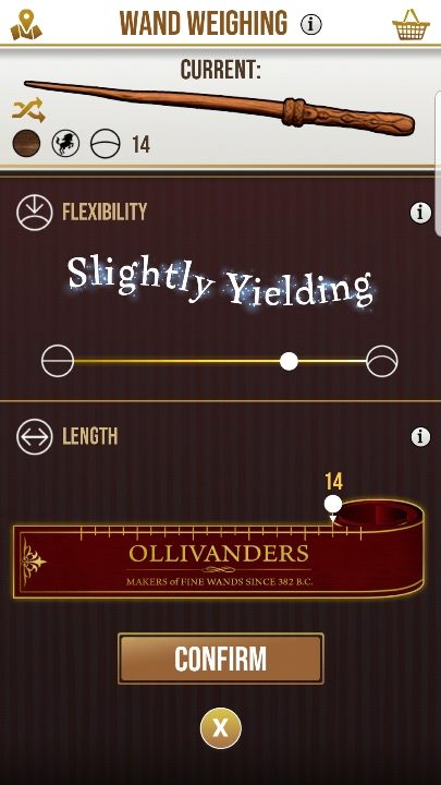 The last two things you choose are the length of the wand and its flexibility - How to change your wand in Harry Potter Wizards Unite? - Frequently Asked Questions - Harry Potter Wizards Unite Guide