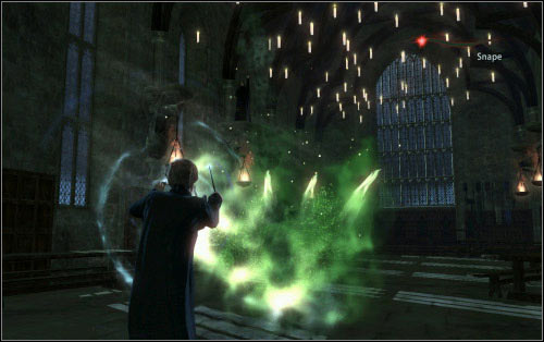 The headmaster loves attacking with series of spells - Walkthrough - A Problem of Security - Harry Potter and the Deathly Hallows Part 2 - Game Guide and Walkthrough