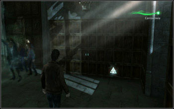 The collectible has been hidden by the room entrance where students are cheering for Harry, meaning you have to backtrack a bit - Collectibles - A Problem of Security - Harry Potter and the Deathly Hallows Part 2 - Game Guide and Walkthrough